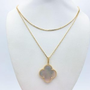 Vòng cổ Van Cleef & Arpels Magic Alhambra 1 Motif Xà cừ vàng hồng 18K