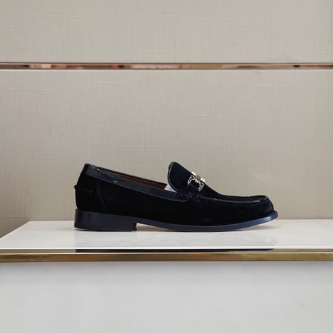 GIÀY SALVATORE FERRAGAMO LOAFER SUEDE BLACK TOP QUALITY SHOES AAA