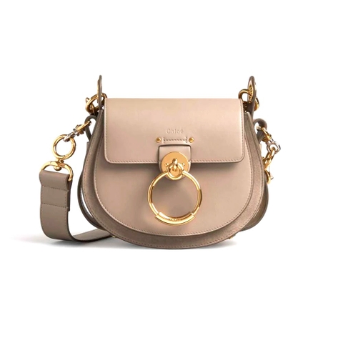 TÚI Chloe Tess Bag in Shiny & Suede Calfskin-Brown