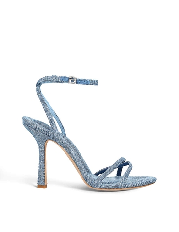 GIÀY ALEXANDER WANG Dahlia crossover-strap denim heeled sandals