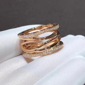 Nhẫn kim cương bốn vòng Bvlgari B.zero1 Design Legend vàng hồng 18K  (Liên hệ để biết giá)