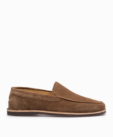 GIÀY BRUNELLO CUCINELLI BROWN SUEDE SLIPPERS