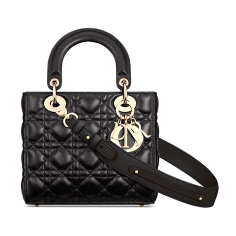 TÚI Dior Small Lady Dior My ABC Dior Bag Black Cannage Lambskin da cừu