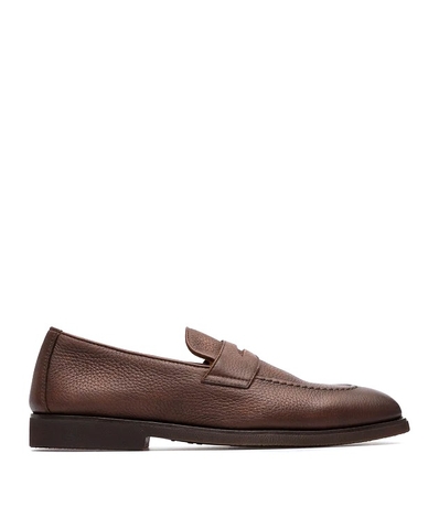 GIÀY BRUNELLO CUCINELLI BROWN LEATHER LOAFERS