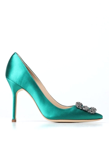 GIÀY MANOLO BLAHNIK Emerald Hangisi satin pumps shoes