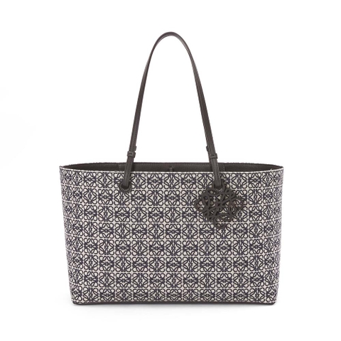 TÚI Loewe East West Tote Bag in Anagram Jacquard and Calfskin-Black