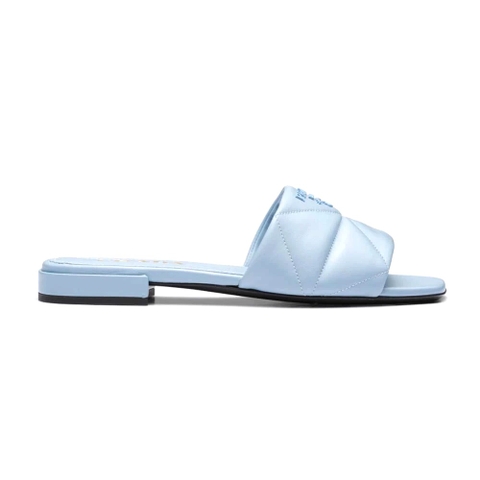 DÉP Prada Quilted Nappa Leather Sabots-Blue