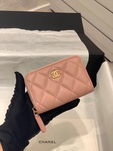 VÍ CHANEL Caviar Pink hồng da HAAS