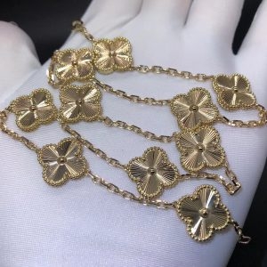 Vòng cổ Van Cleef & Arpels Vintage Alhambra 10 Motifs Guilloché vàng vàng 18K