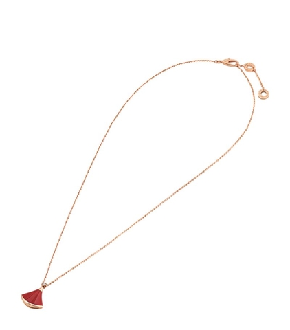 Vòng cổ BVLGARI Rose Gold, Carnelian And Diamond Divas' Dream Necklace vàng hồng 18K