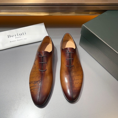 GIÀY BERLUTI BUSINESS BROWN HANDMADE TOP QUALITY SHOES AAA