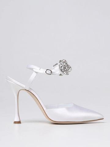 GIÀY MANOLO BLAHNIK White satin high heel shoes