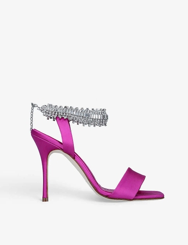GIÀY MANOLO BLAHNIK Parinasan 105 crystal-embellished satin heeled sandals