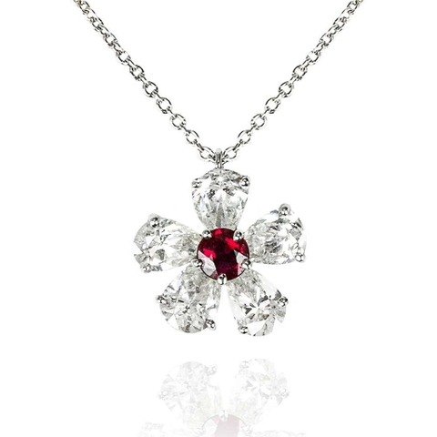 VÒNG CỔ GRAFF GARNET FLOWERS CLUSTER PENDANT