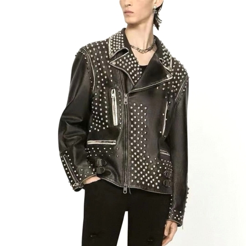ÁO DOLCE & GABBANA BIKER SPIKES JACKET TOP QUALITY AAA