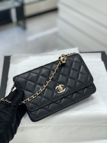 TÚI CHANEL Mini WOC Black đen da HAAS