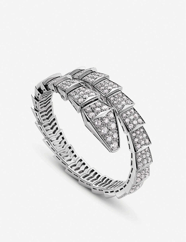 Vòng tay BVLGARI Serpenti 18ct white-gold and diamond bracelet vàng trắng 18K