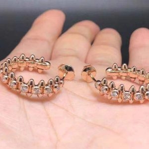 Bông tai Cartier 18k Rose Gold Clash de Cartier vàng hồng 18K