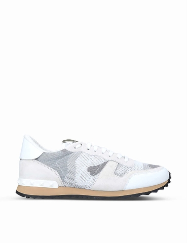 GIÀY VALENTINO GARAVANI Rockrunner camouflage-print leather trainers