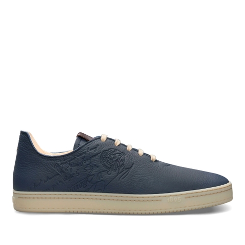 GIÀY BERLUTI Eden Scritto Leather Sneaker Navy