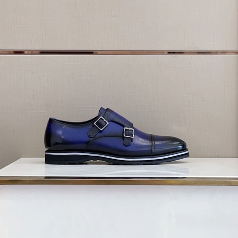 GIÀY BERLUTI MONK BLUE HANDMADE TOP QUALITY SHOES AAA