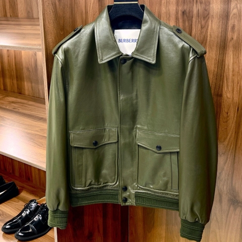 ÁO BURBERRY MILITARY LEATHER JACKET TOP QUALITY AAA DA CỪU