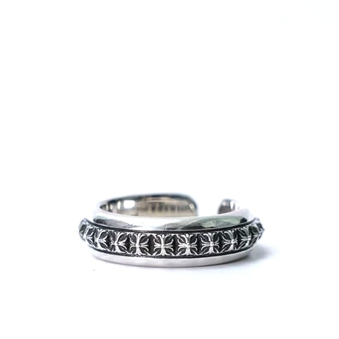 NHẪN CHROME HEARTS HOA VĂN HÌNH THÁNH GIÁ Bạc S925