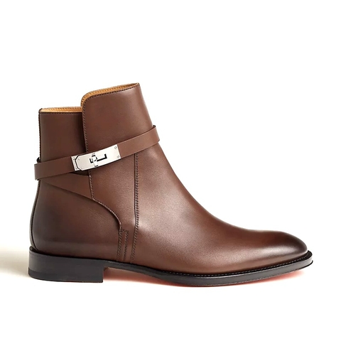 GIÀY HERMES Fortune ankle boot Marron Praline