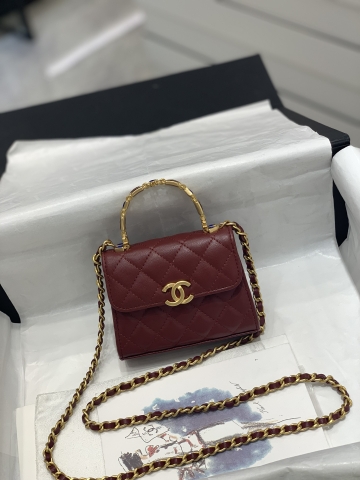 TÚI Chanel mini 22S maroon đỏ đậm