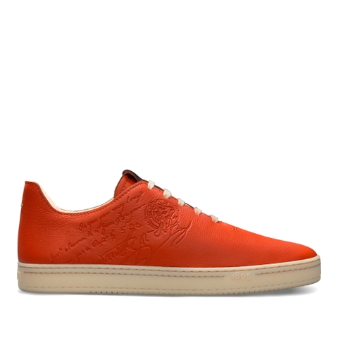 GIÀY BERLUTI Eden Scritto Leather Sneaker Terracotta