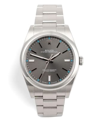 Đồng hồ Rolex Oyster Perpetual gray dial mặt số màu xám