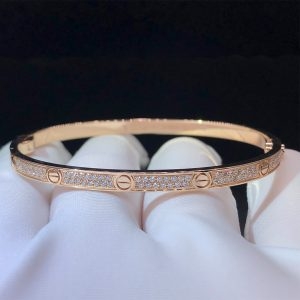 Vòng tay Cartier Love 177 Viên Kim Cương Mẫu Nhỏ vàng hồng 18K