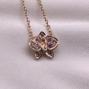 Vòng cổ Cartier Caresse D'orchidees par Cartier vàng hồng 18K