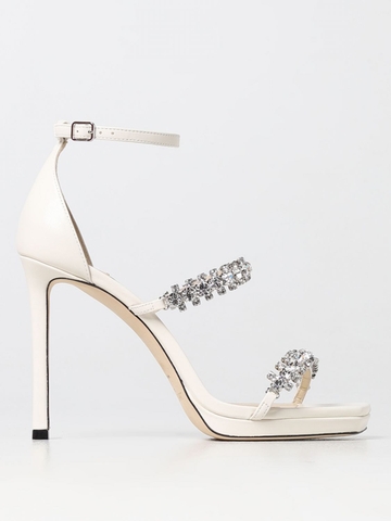 GIÀY JIMMY CHOO White heeled sandals shoes