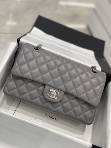 TÚI CHANEL CF 25 LAMBSKIN BODIN JOYEUX GREY DA HAAS