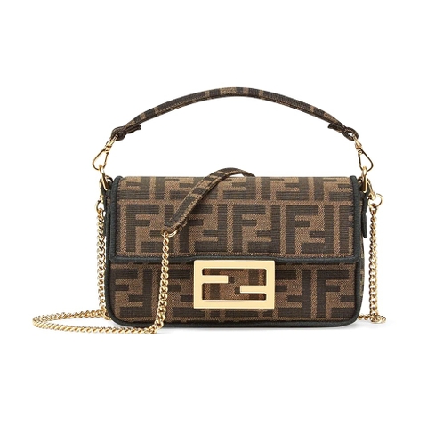 TÚI Fendi Mini Baguette Brown Fabric Bag