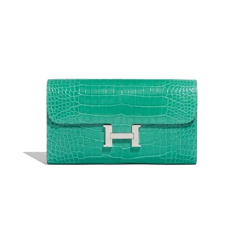 TÚI Hermès Constance Wallet Alligator Vert Jade
