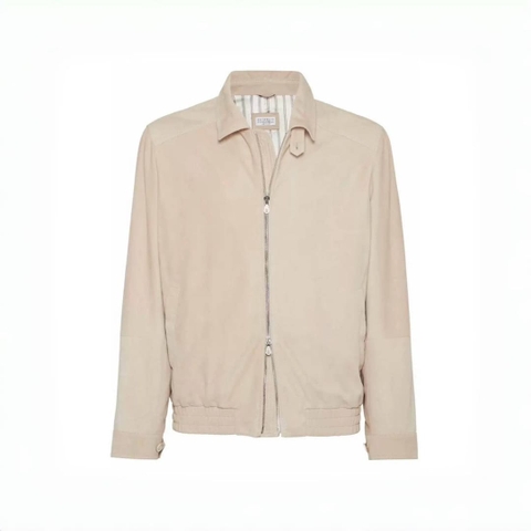 ÁO BRUNELLO CUCINELLI SUEDE LEATHER JACKET TOP QUALITY AAA