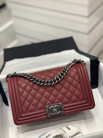 TÚI CHANEL LEBOY CAVIAR MAROON DA HAAS 25