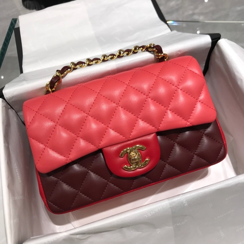 TÚI CHANEL CF 20 COLOR BLOCK LAMBSKIN PINK DA HAAS 20