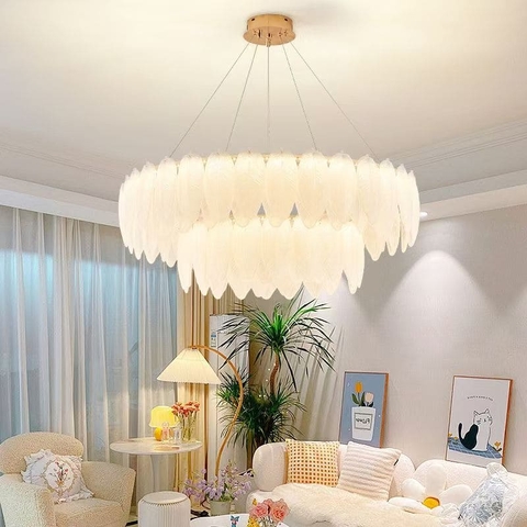 Đèn Chùm lông vũ căn hộ cao cấp sang trọng phong cách Ý S190(Liên hệ để được giá tốt nhất)