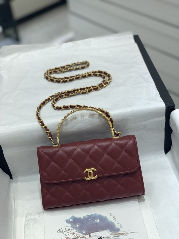 TÚI Chanel Kelly mini 22B maroon đỏ đậm