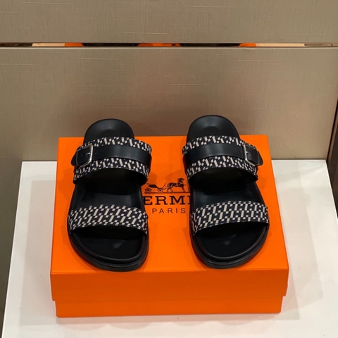 DÉP HERMES BLACK H SANDAL AAA