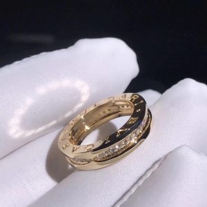 Nhẫn BVLGARI B.Zero1 Pave Diamond Rose Gold vàng hồng 18K