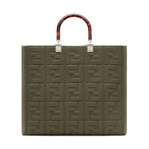 TÚI Fendi Sunshine Medium FF Fabric Shopper-Green