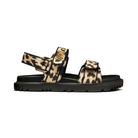 DÉP SANDAL DIOR DiorAct Sandal Beige Multicolor Mizza Printed Technical Fabric