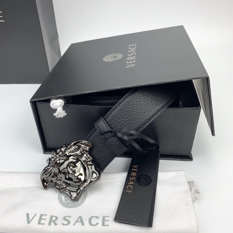 DÂY LƯNG VERSACE MEDUSA HEAD CALFSKIN LEATHER Khóa đen