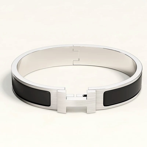 LẮC TAY HERMES Clic HH bracelet Noir Mat