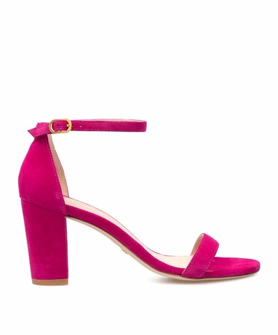 GIÀY STUART WEITZMAN FUCHSIA NEARLYNUDE SUEDE SANDALS