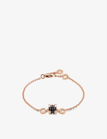 Vòng tay BVLGARI B.zero1 18ct rose-gold and ceramic bracelet vàng hồng 18K